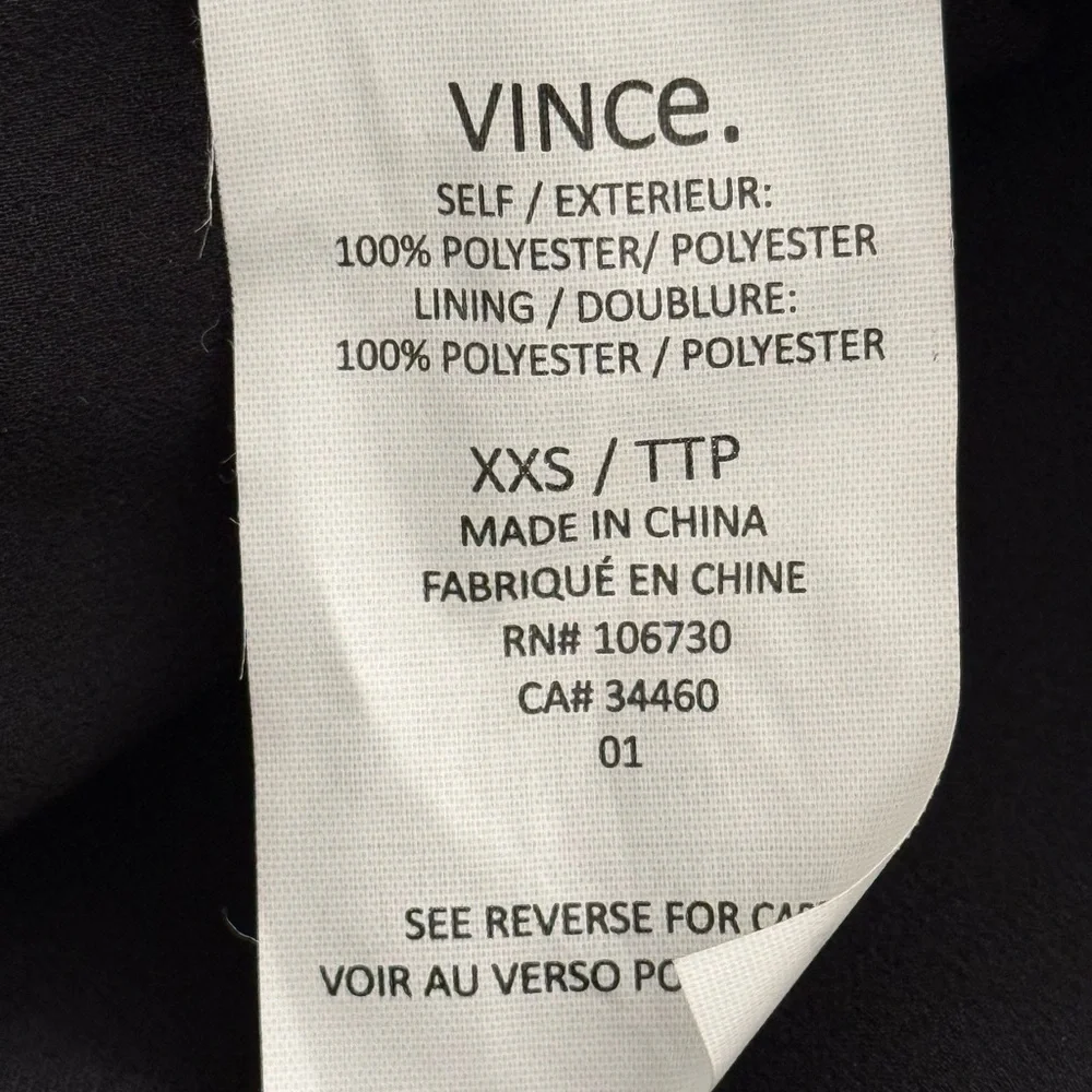 Vince Black Midi Tiered Pleated Sleeveless Tent Dress Size XXS / 00 - Picture 8 of 9